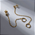 Duo de Argolas Ear Line Cravejado Banho de Ouro 18k - Imagem 2