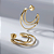 Argola Três Linhas Banho de Ouro 18k - Imagem 1