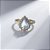 Anel Solitário Zircônias Gota Azul Banho de Ouro 18k - Imagem 1