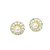 Brinco Pérola Flor Zircônias Azul Banho de Ouro 18k - Imagem 3