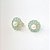 Brinco Pérola Flor Zircônias Verde Claro Banho de Ouro 18k - Imagem 3