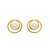 Conjunto Mira Círculo Interligados e Pérolas Banho de Ouro 18k - Imagem 3