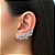 Brinco Ear Cuff Flores Zircônias Banho de Ródio Branco - Imagem 2