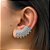 Brinco Ear Cuff Leque Zircônias Baguettes Incolor Banho de Ródio Branco - Imagem 2