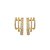 Argola Três Linhas Zircônias Incolor Banho de Ouro 18k - Imagem 1