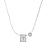 Colar Cruz Cravejado Zircônia Rosa Banho de Ródio Branco - Imagem 1