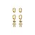 Duo Argola Urso Cravejado Incolor Banho de Ouro 18k - Imagem 1