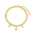 Pulseira Dupla Grumet com Flor e Zircônias Banho de Ouro 18k - Imagem 1