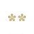 Brinco Flor Cinco Pétalas Cravejadas Banho de Ouro 18k - Imagem 1