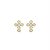 Cruz Zircônia Incolor Banho de Ouro 18k - Imagem 1
