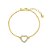 Pulseira Coração Vazado Cravejado em Zircônias Incolor no Banho de Ouro 18K - Imagem 1