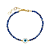 Pulseira Handmade Lápis-Lazúli Azul com Olho Grego no Banho de Ouro 18k - Imagem 1