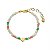 Pulseira Infantil Handmade Zircônias Coloridas e Coração Banho de Ouro 18k - Imagem 1