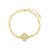 Pulseira Elos Portugueses Trevo Cravejado Banho de Ouro 18k - Imagem 1