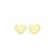 Brinco Coração Liso Espelhado Banho de Ouro 18K - Imagem 1
