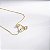 Colar Gravatinha Zircônias Incolor Banho de Ouro 18k - Imagem 1
