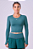 CAMISETA CROPPED SIGNATURE SAMBA MANGA LONGA  VERDE MEDITERRANEO - Imagem 1
