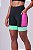 BERMUDA GRIT BOSSA 3 BOLSOS 18CM PRETO/PINK FLUOR/VERDE MENTA - Imagem 1