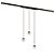 Plafon Fit Palla 100x5x5cm Preto com 3 Pendentes e Led Integrado 14,8w 127V - Imagem 1