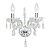 Arandela Candelabro Vela V3405 Transparente Cristal 35x30cm para 2x Lampadas E-14 - Imagem 1