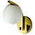 Arandela 5329 Dourada com Globo Branco 19x12x18 para 1 Lampada G9 Bivolt - Imagem 1