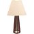 Abajur Ripado Imbuia com Cupula Conica Algodao para 1 Lampada E27 40cm - Imagem 1
