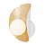 Arandela Perla Branco Folha de Ouro Globo Leitoso 25x17x13cm para 1 Lampada G9 - Imagem 3