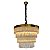 Lustre Redondo Cristal Selenita Lisa 80x60cm Dourado para 12x Lampadas E-14 - Imagem 3