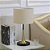Abajur Slim 001 Dourado com Cupula Branca 28x47cm para 1 Lampada E27 Bivolt - Imagem 2