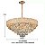 Lustre Redondo Cristal Ø75x36cm Dourado e Transparente para 17 Lampadas E14 Bivolt - Imagem 4