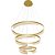 Pendente Alianca 3 Aneis Ø80xØ60xØ40cm Dourado Escovado com Led integrado 121w Bivolt - Imagem 1