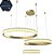 Pendente Alianca Ø40xØ60xØ80cm Dourado com Led Integrado 220w 3000k Bivol - Imagem 1