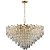 Lustre Redondo Cristal Ø80x43cm Dourado Transparente para 18 Lampadas E14 Bivolt - Imagem 2