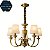 Lustre Vintage com 5 bracos D7532-5 Bronze 65x42 para 5 lampadas E14 - Imagem 1