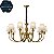 Lustre Vintage com 10 braços HPD7540 Bronze 120x45 para 10 lâmpadas E14 - Imagem 1