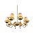 Lustre Candelabro 850D Dourado com 8 Cúpulas para 8 Lâmpadas E14 - Imagem 1