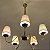 Lustre Candelabro 800D Dourado com 5 Cúpulas para 5 Lâmpadas  E14 - Imagem 2