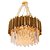 Lustre Redondo Cristal Ø60x20cm Dourado para 9 Lampadas E14 - Imagem 4