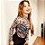 BLUSA TULE ZEBRA - TAM. ÚNICO - GOLA ALTA E MANGA LONGA - Imagem 1