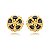Brinco Flor Esmaltada Colors - Ouro cor Preta - Imagem 1