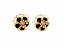 Brinco Flor Esmaltada Preto e Off-White – Banho em Ouro Amarelo 18K - Imagem 5