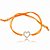 Pulseira Cordão Coração Zircônia Color - Laranja - Imagem 1