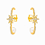 Brinco Ear Hook Estrela Cravejado e Pérola – Banho em Ouro 18K - Imagem 1