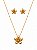 Conjunto Flor – Banho em Ouro Amarelo - Imagem 1