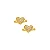 Piercing Duplo Coração Micro Zircônia - Ouro - Imagem 1