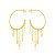 Brinco Argola com Pingente de Folhas - Ouro - Imagem 1