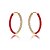 Brinco Argola Resinada Vermelho Cravejada - Ouro - Imagem 1