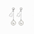 Brinco Ear Jacket Letra D com Pérola – Banho de Ródio Branco - Imagem 1