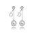 Brinco Ear Jacket Letra D Pérola - Ródio Branco - Imagem 1
