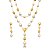 Conjunto Pérola e Dourado com Colar Duplo Gravata – Banho em Ouro 18K - Imagem 1